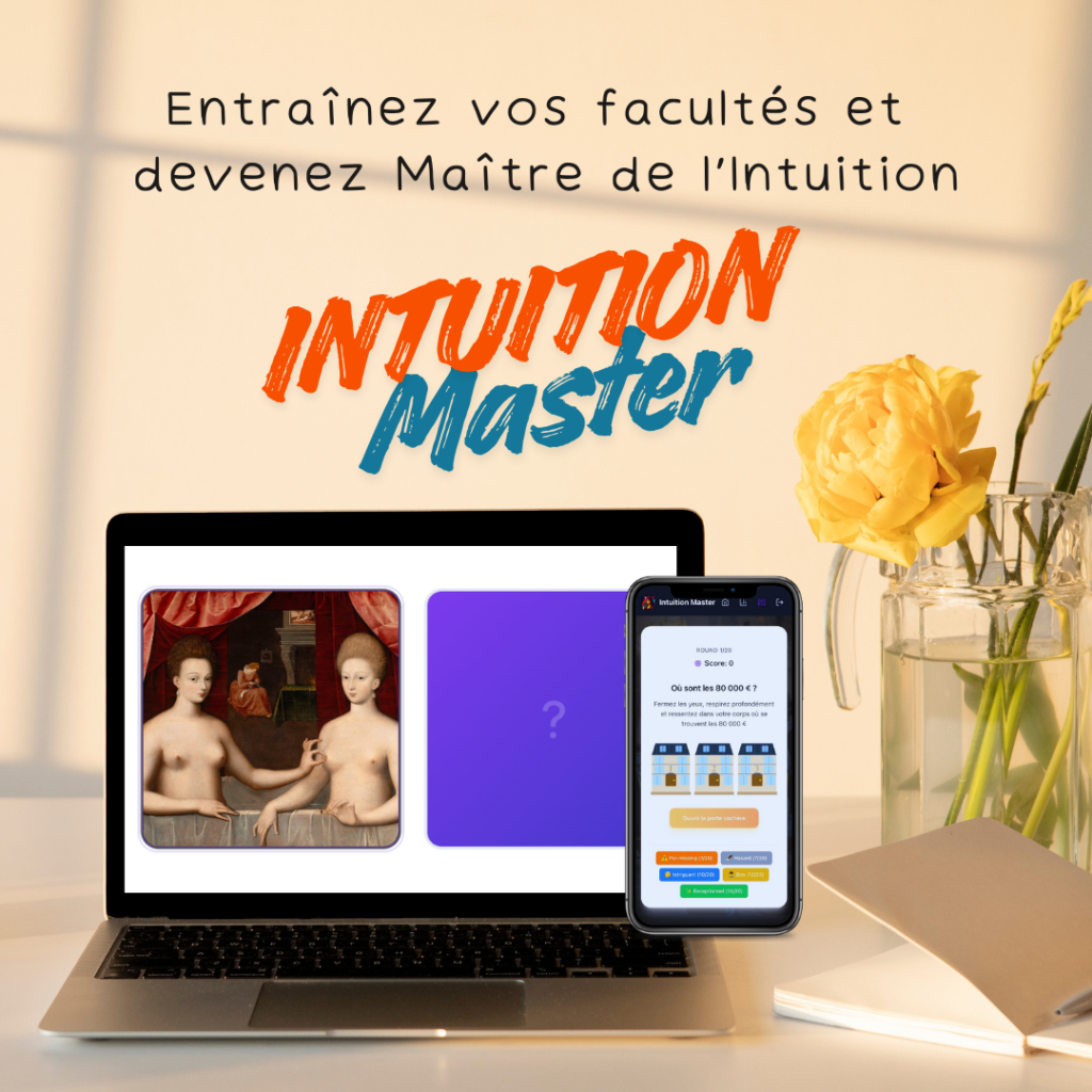 Publicité ordinateur portable et smartphone Intuition Master 1 représentant un tableau du Louvre